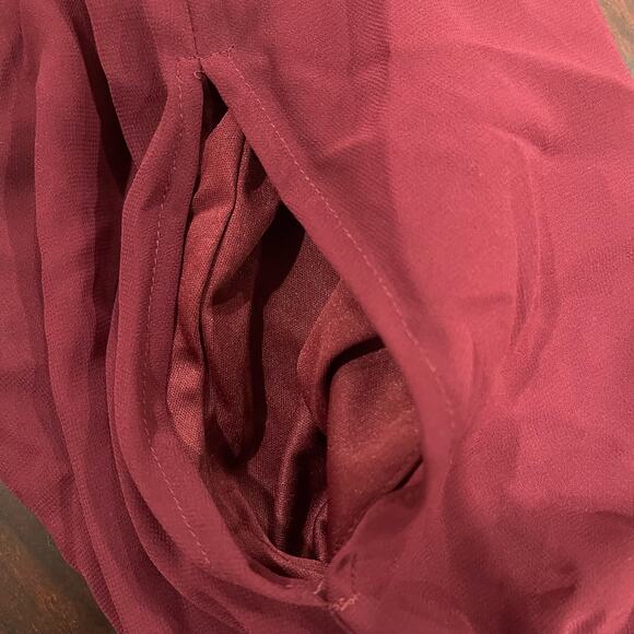 NEW Birdy Grey Laurie Empire Waist Dress in Cabernet Chiffon Size Small - Picture 7 of 9